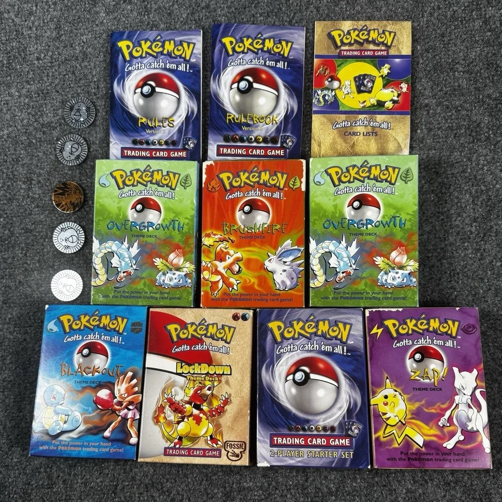 Pokémon Card Vintage EMPTY BOX Overgrowth, Blackout, Brushfire, Zap, Lockdown